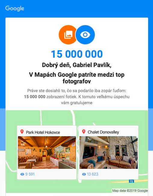 Profil v službe Google Mapy Google mapy profil